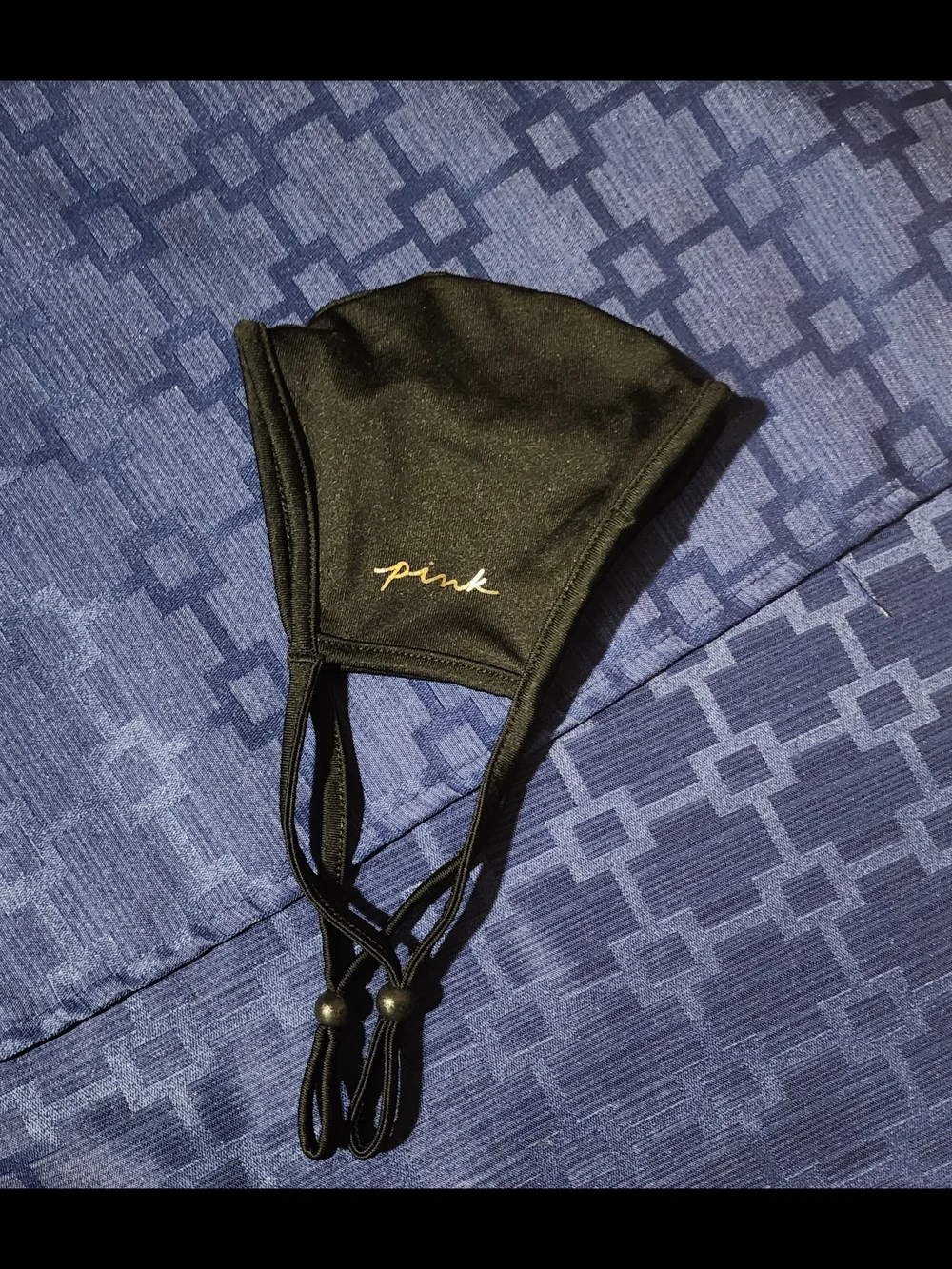 PINK Victoria's Secret Women's Black Face Mask with Adjustable Ear Loops
